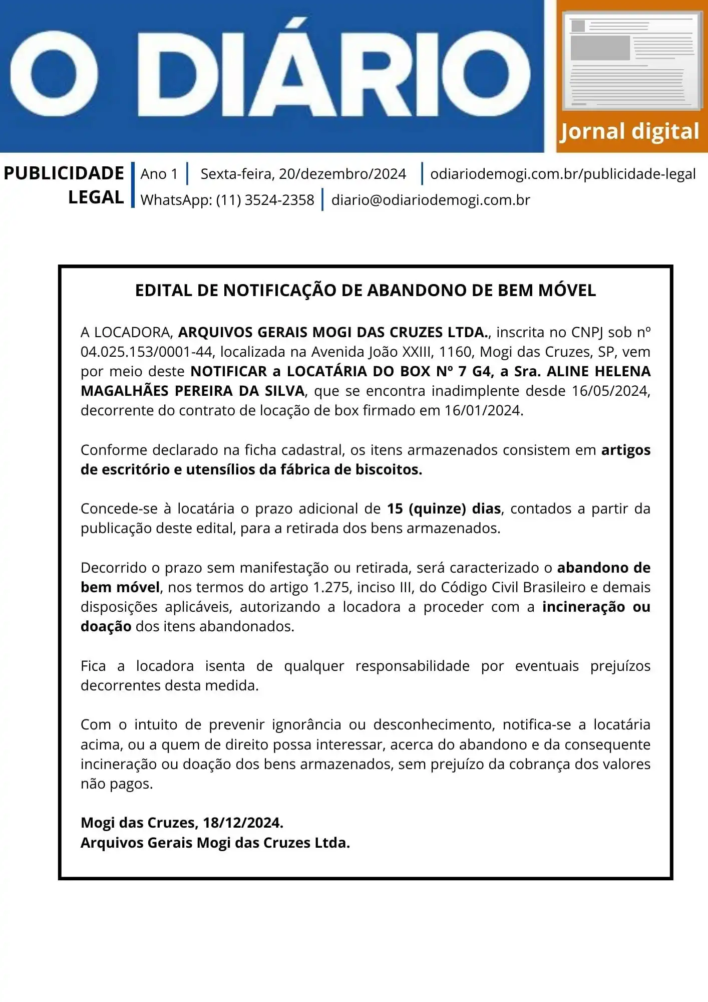 20 de dezembro de 2024