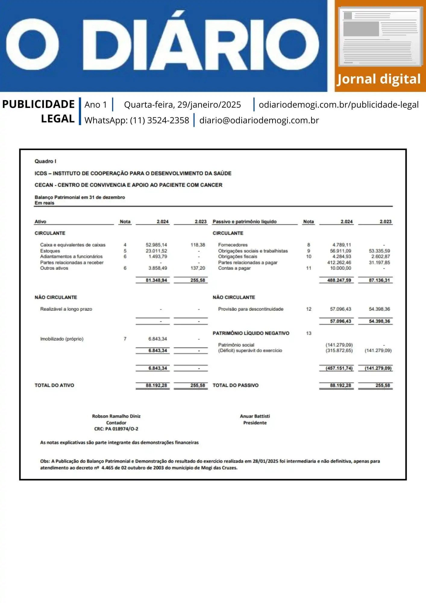 29 de janeiro de 2025