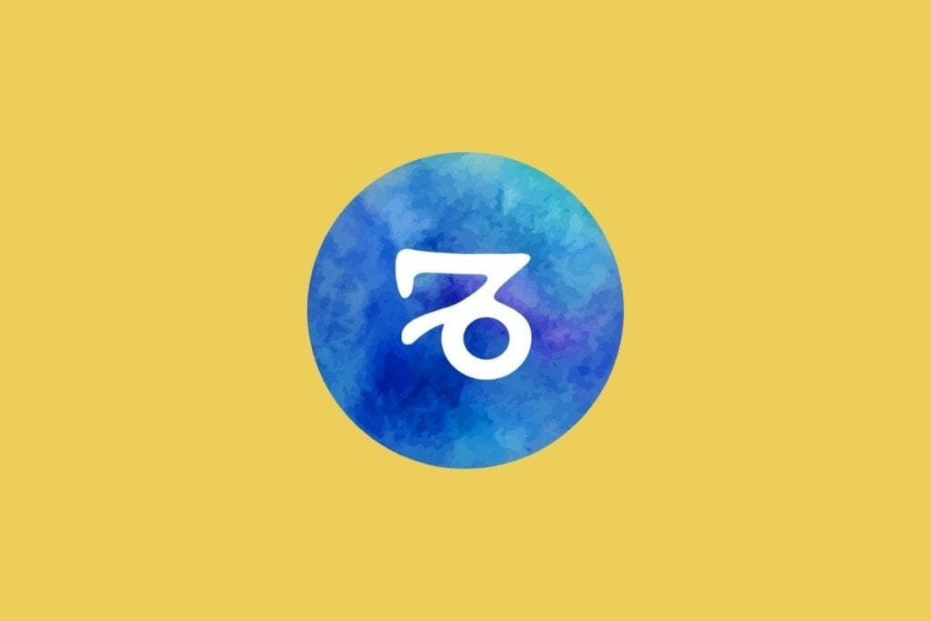 Ilustração do signo de capricórnio em um círculo azul sobre um fundo amarelo