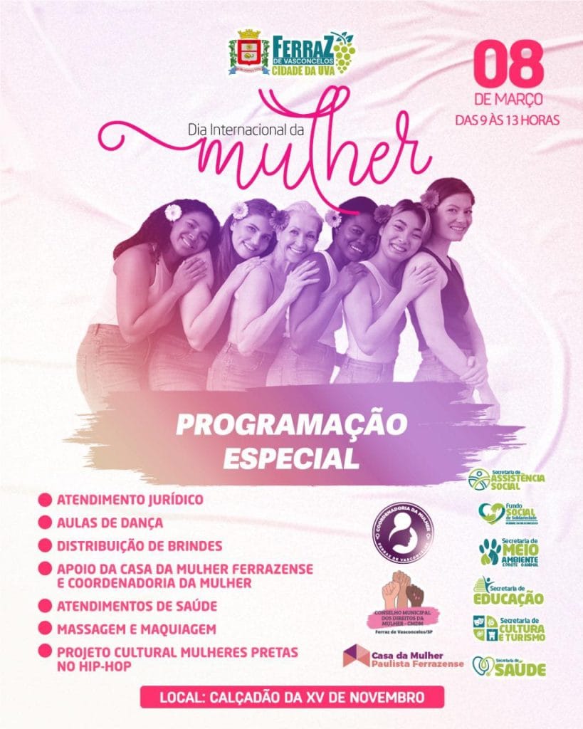 Programação do Dia Internacional da Mulher em Ferraz | Foto: divulgação/Amanda Morais