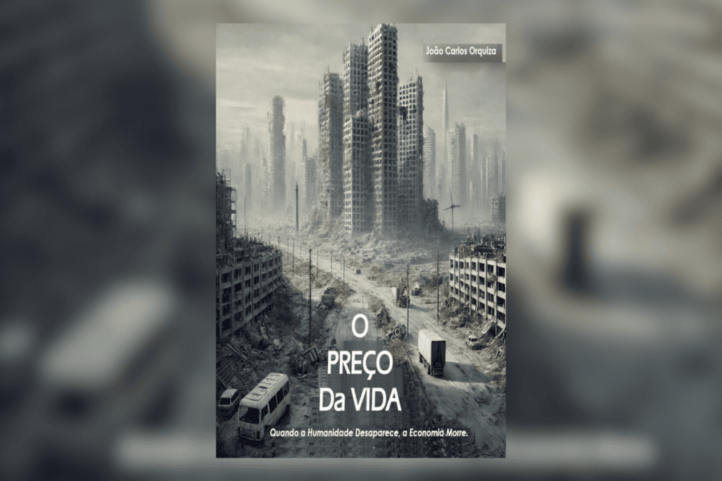 capa do livro "O Preço da Vida" com prédios em tons de cinza