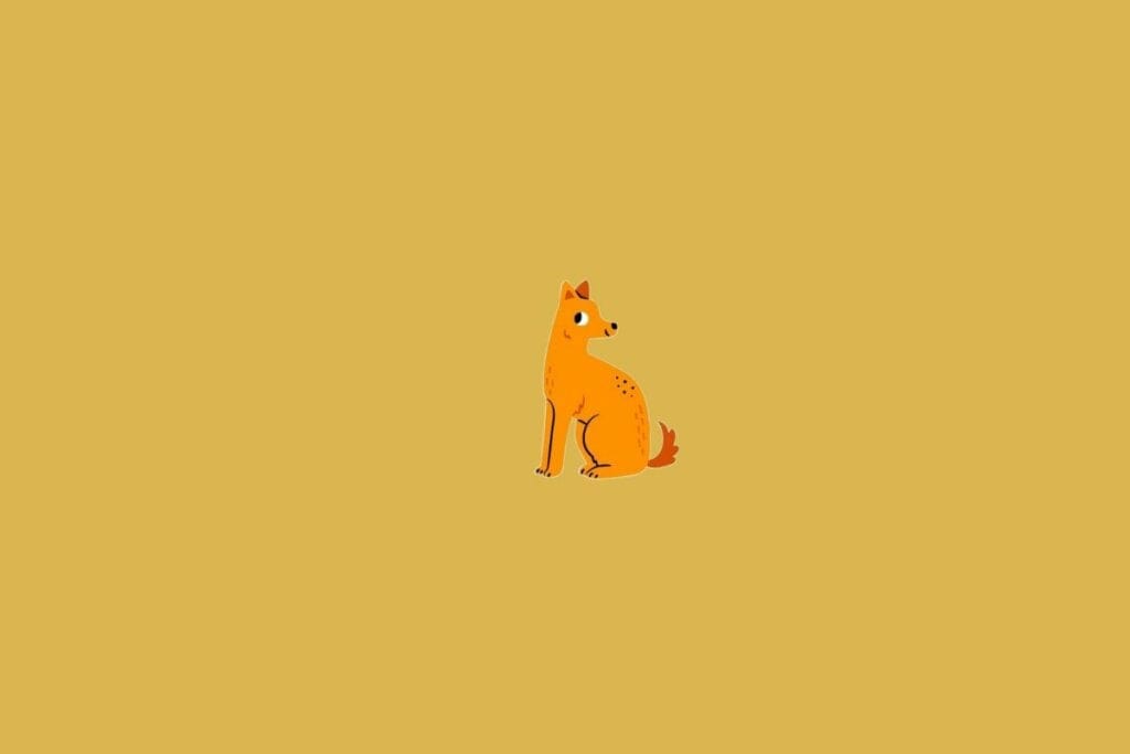 Ilustração de um cão em um fundo bege
