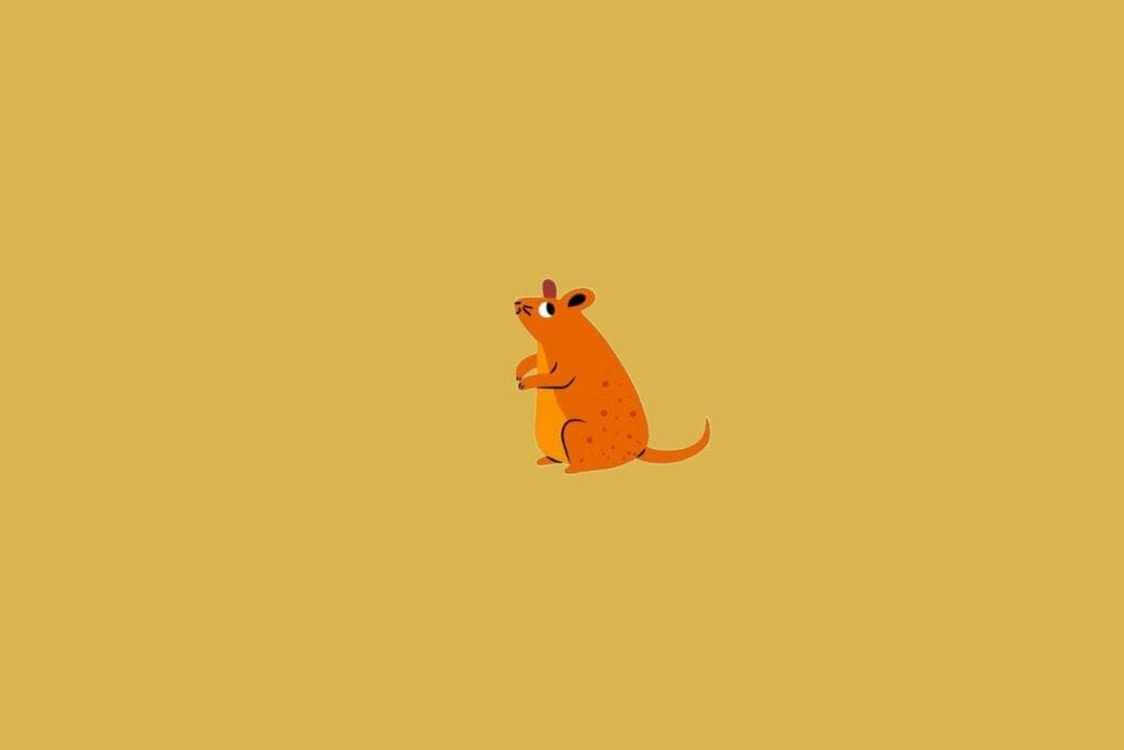 Ilustração de um rato em um fundo bege