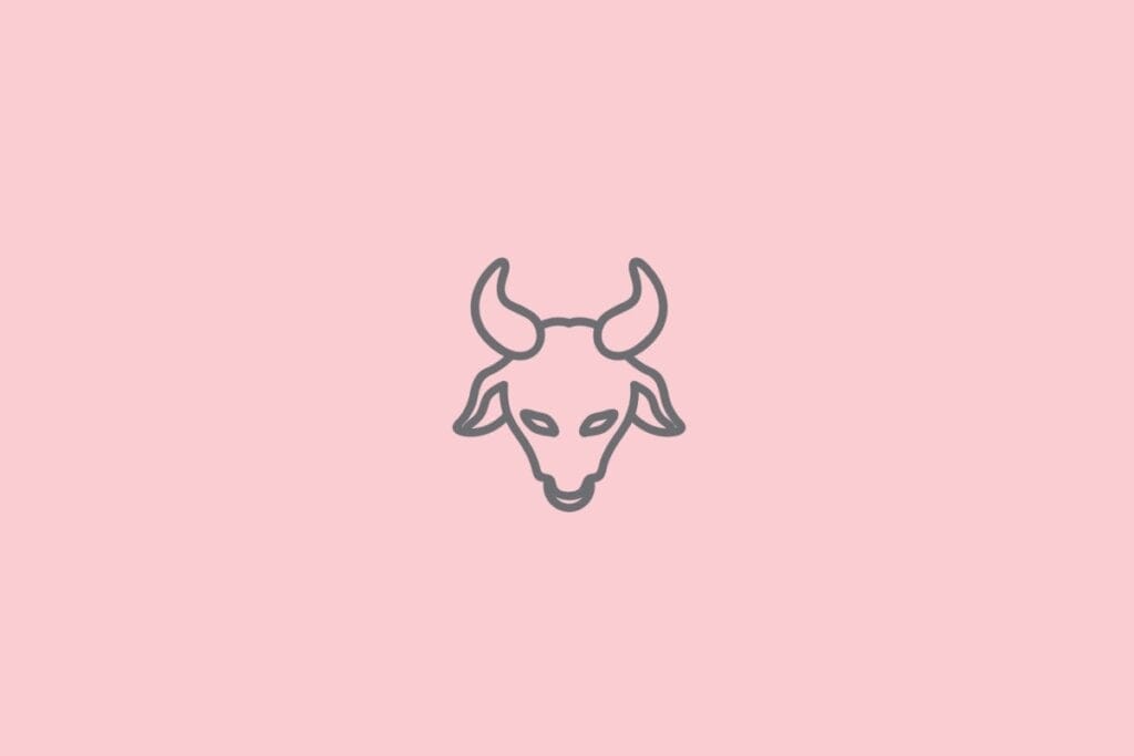 Ilustração do signo de Touro com um desenho estilizado da cabeça de um touro