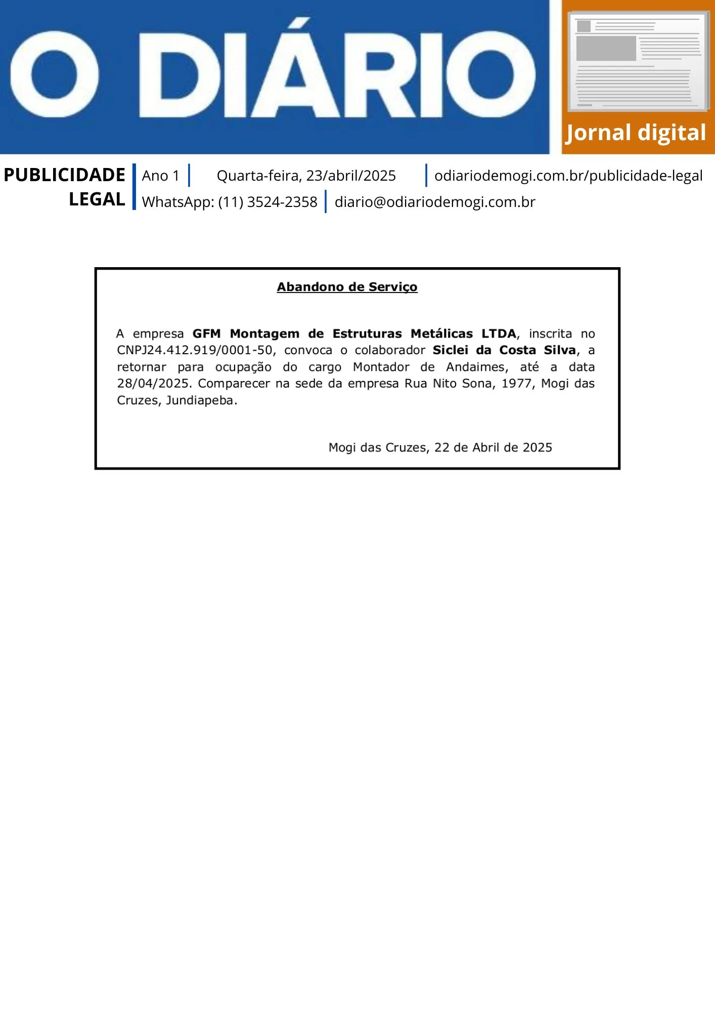 23 de abril de 2025