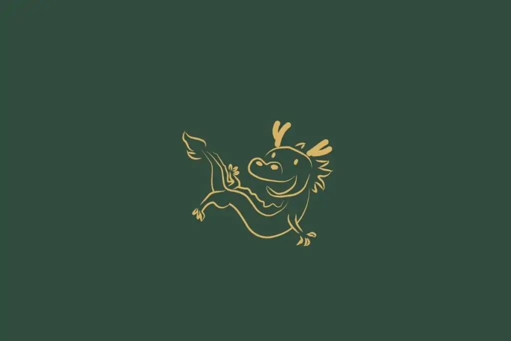 Ilustração de um dragão em um fundo verde-escuro