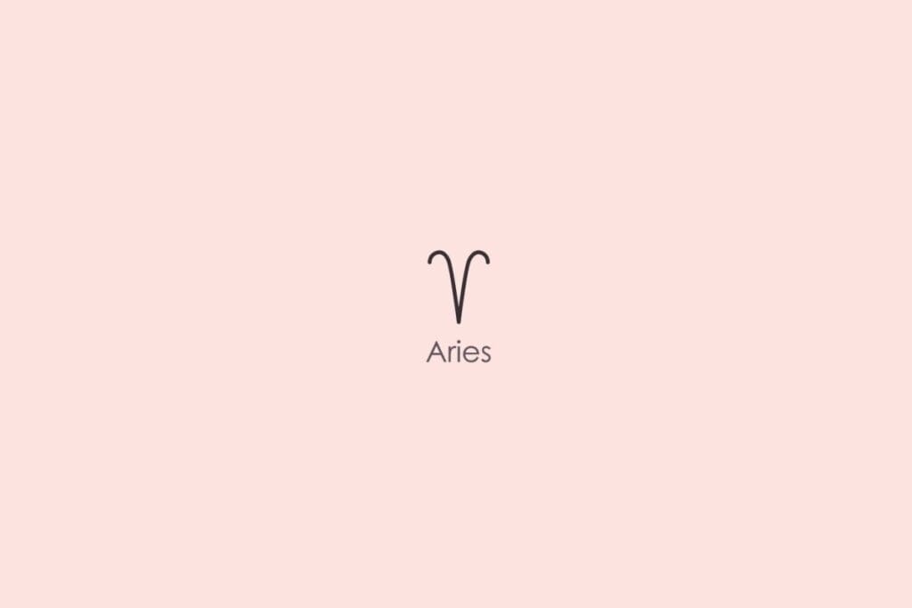 Ilustração do signo de áries em um fundo vermelho-claro