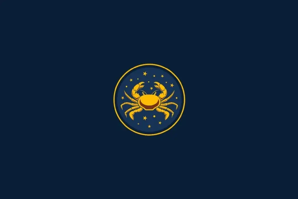 Ilustração do signo de Câncer em um fundo azul