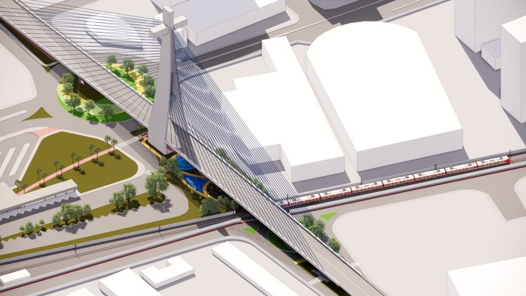Ponte Estaiada é destaque do novo sistema viário | Divulgação/PMMC