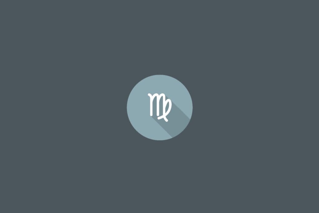 Ilustração do signo de Virgem, caracterizado por um “M” estilizado com uma linha que se curva