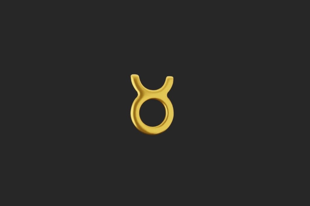 Ilustração do signo de Touro em um fundo preto