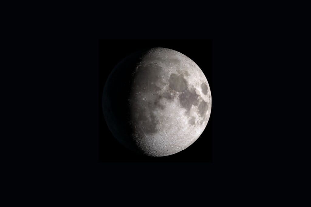 Ilustração da lua minguante gibosa