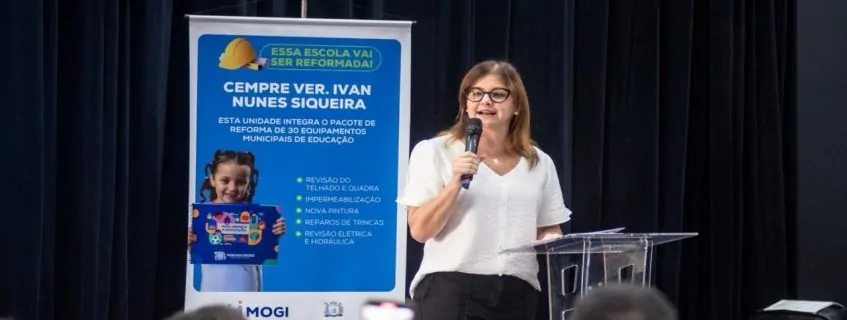 Com investimento de R$ 20 mi, Mara anuncia reforma de 30 unidades escolares em Mogi
