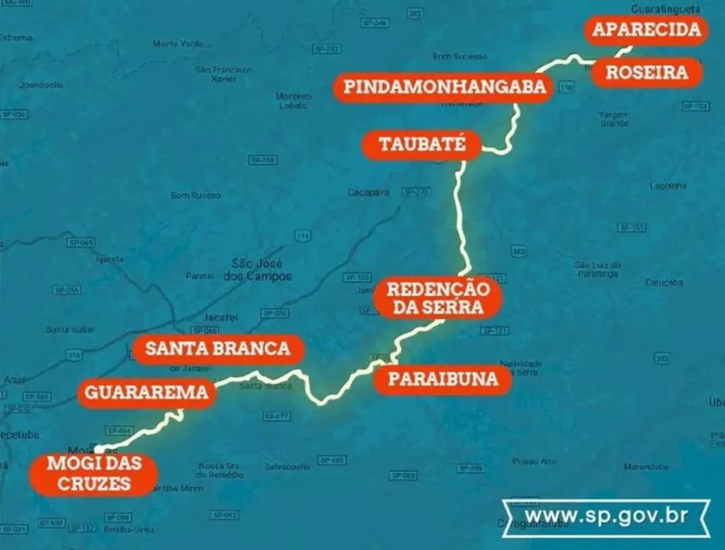 Rota da Luz: veja o percurso | Reprodução