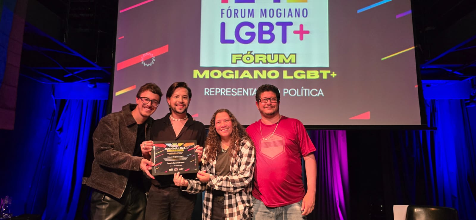 Fórum Mogiano LGBT+ recebe Prêmio Janaína Lima pela trajetória na defesa dos direitos LGBTQIA+