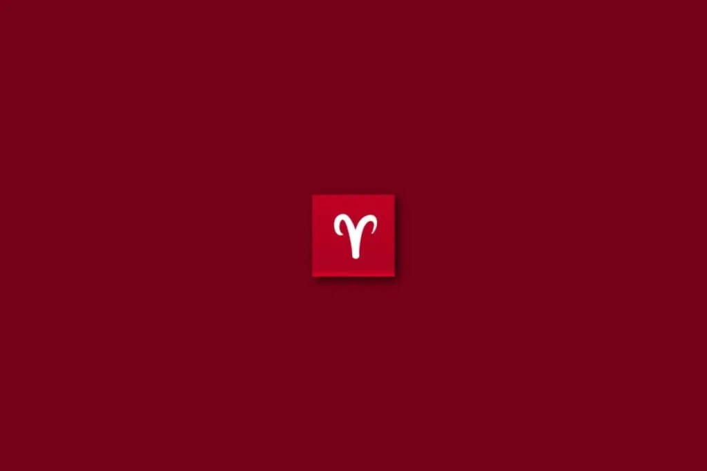 Ilustração do signo de áries em um fundo vermelho