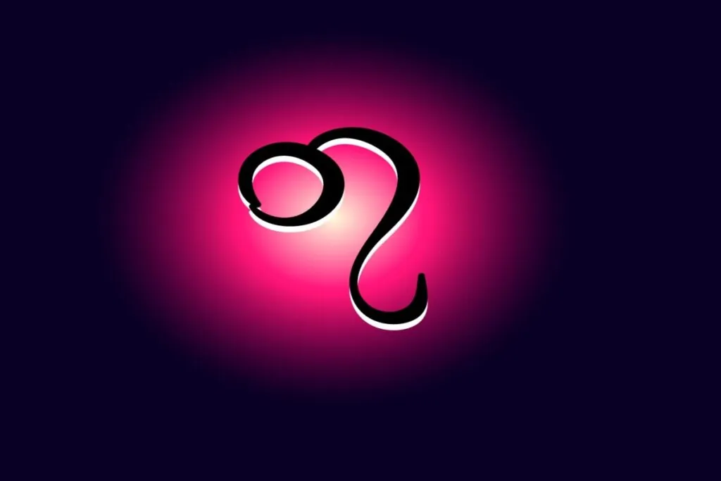 Ilustração do símbolo de touro em círculo rosa e fundo roxo