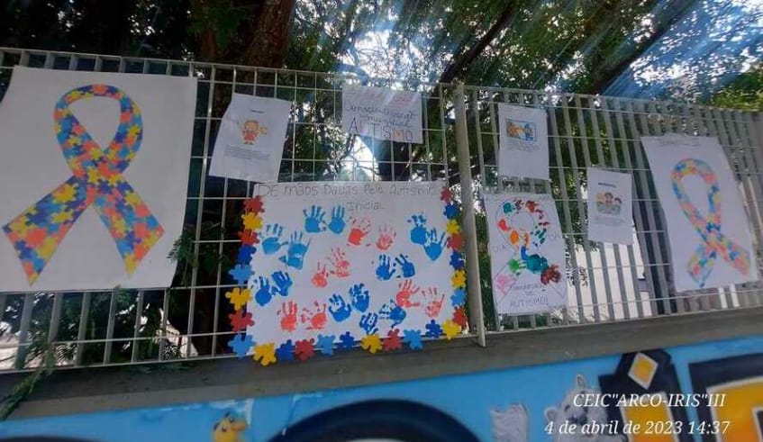 Atividade na Creche Arco-Íris | Divulgação/PMMC