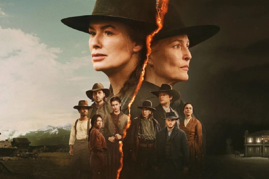 Capa da série "Os Abandonados" com uma foto rasgada ao meio e, em cada lado, o rosto de duas mulheres em destaque com a foto de pessoas em tamanho menor abaixo delas 