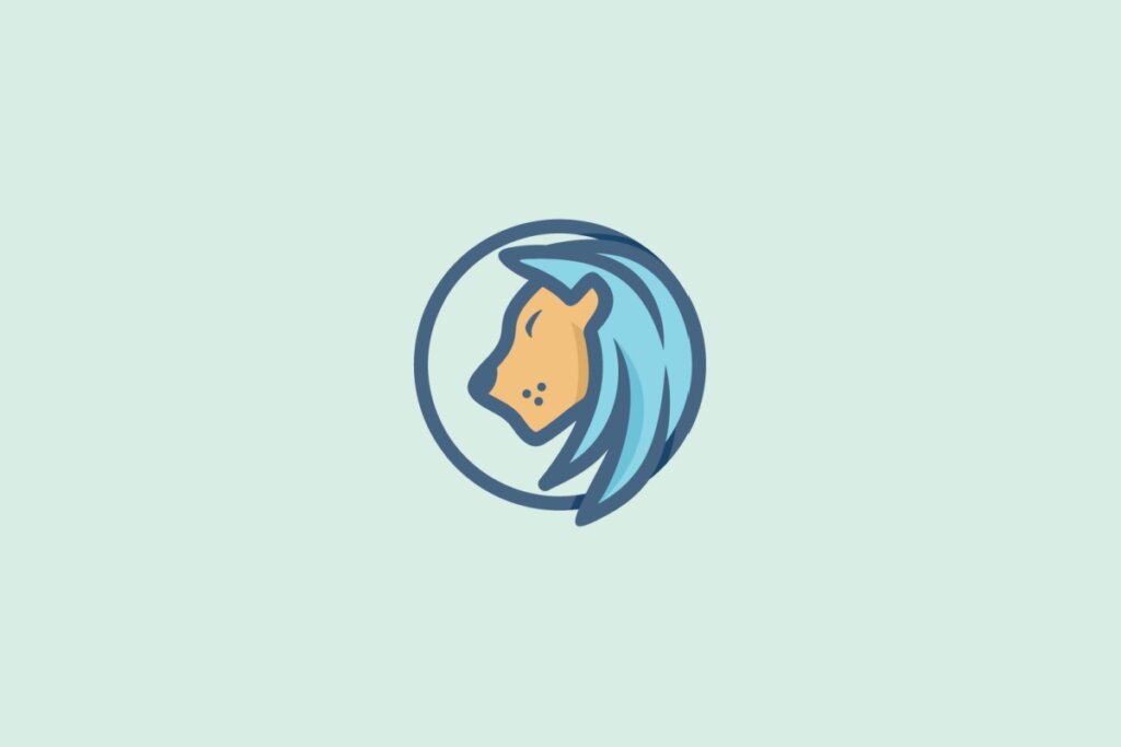 Ilustração do signo de Leão com a cabeça de um leão estilizado em um fundo azul-claro
