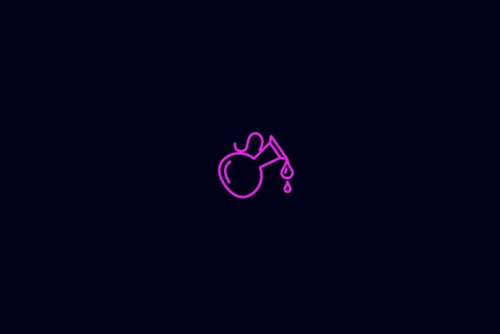 ilustração de um jarro rosa representando o signo de aquário sobre fundo azul-escuro