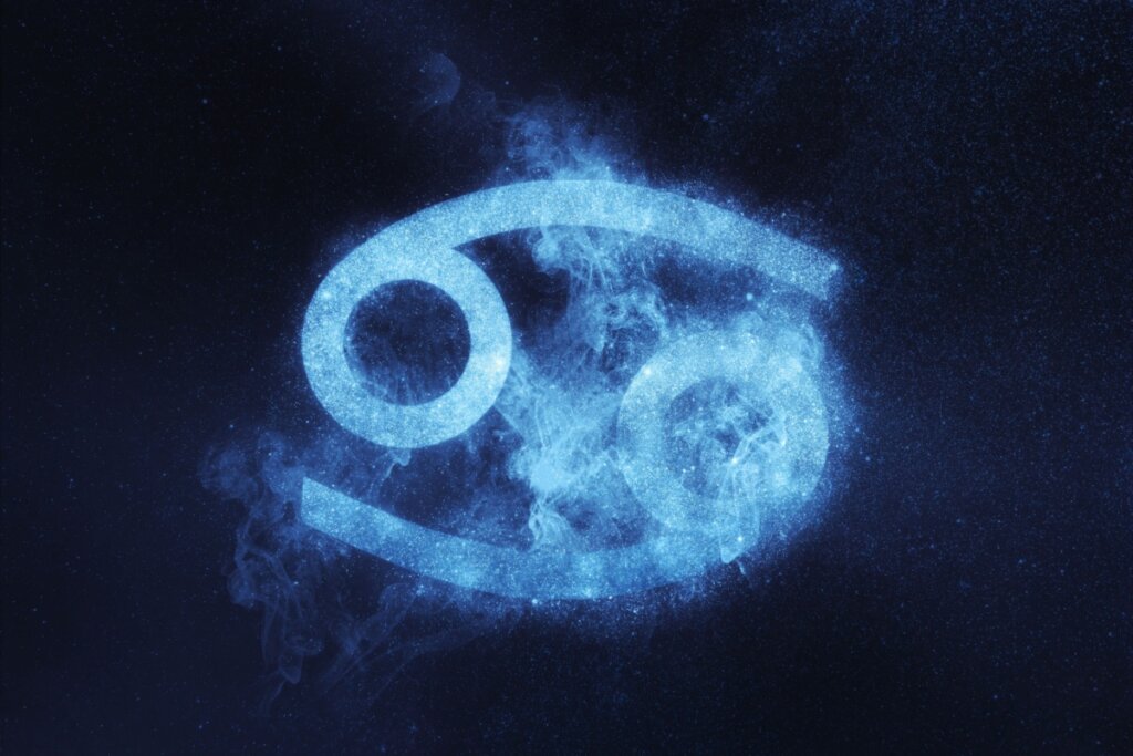 Símbolo do signo de câncer em azul