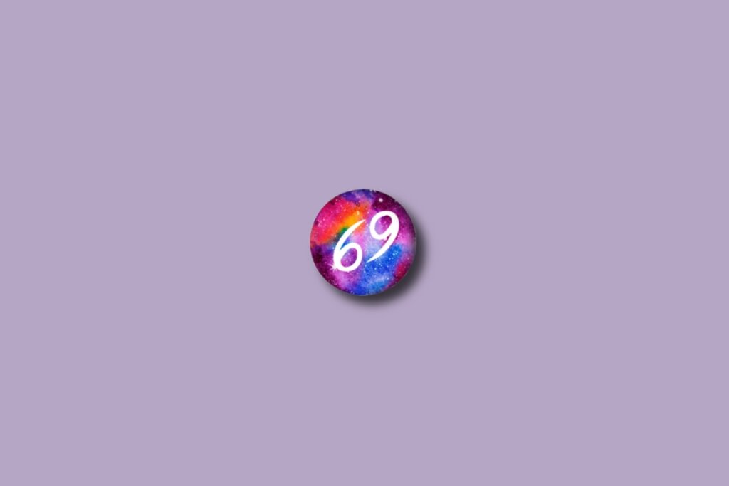 Ilustração do signo de câncer em um círculo colorido e sobre um fundo lilás