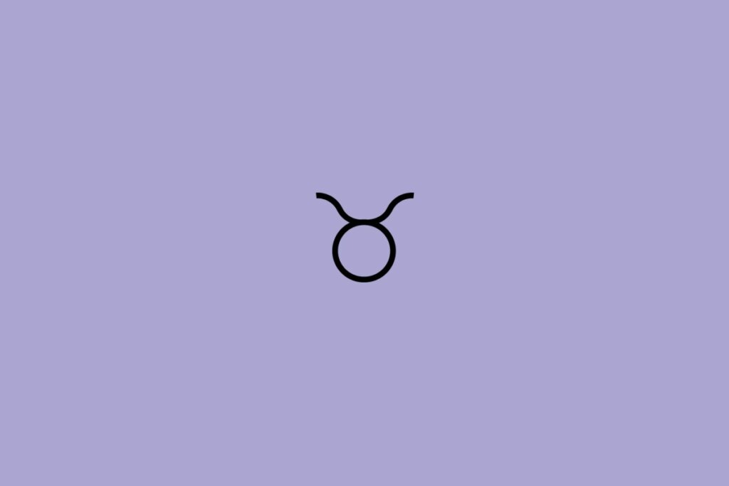 Ilustração do signo de touro em um fundo roxo