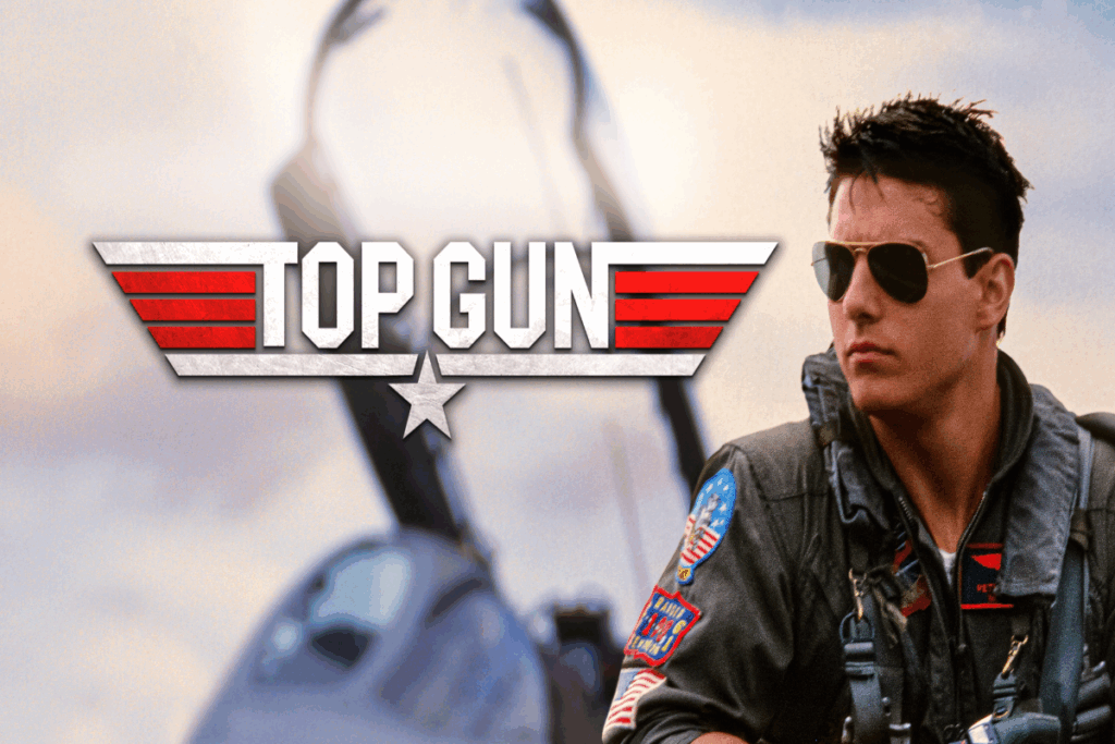 Homem com cabelo curto, usando óculos preto e uniforme de piloto de avião do exército e com avião ao fundo e nome do filme escrito em branco e vermelho ao lado