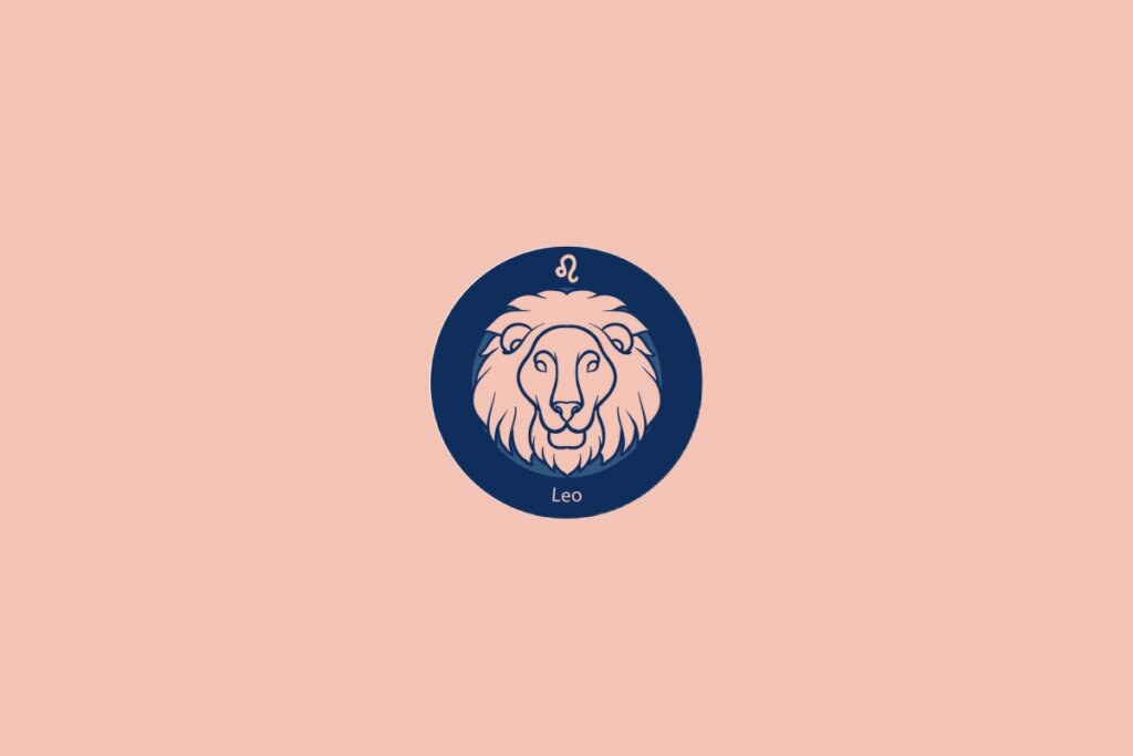 Ilustração do signo de Leão com uma cabeça de leão