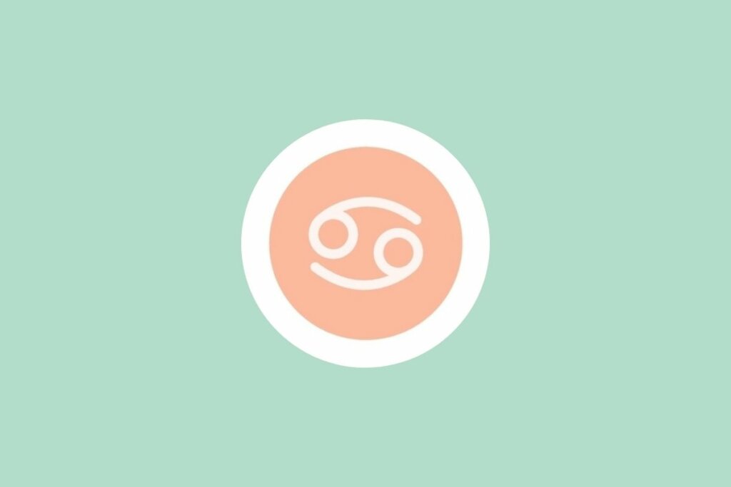 Ilustração do signo de câncer em um fundo verde-claro