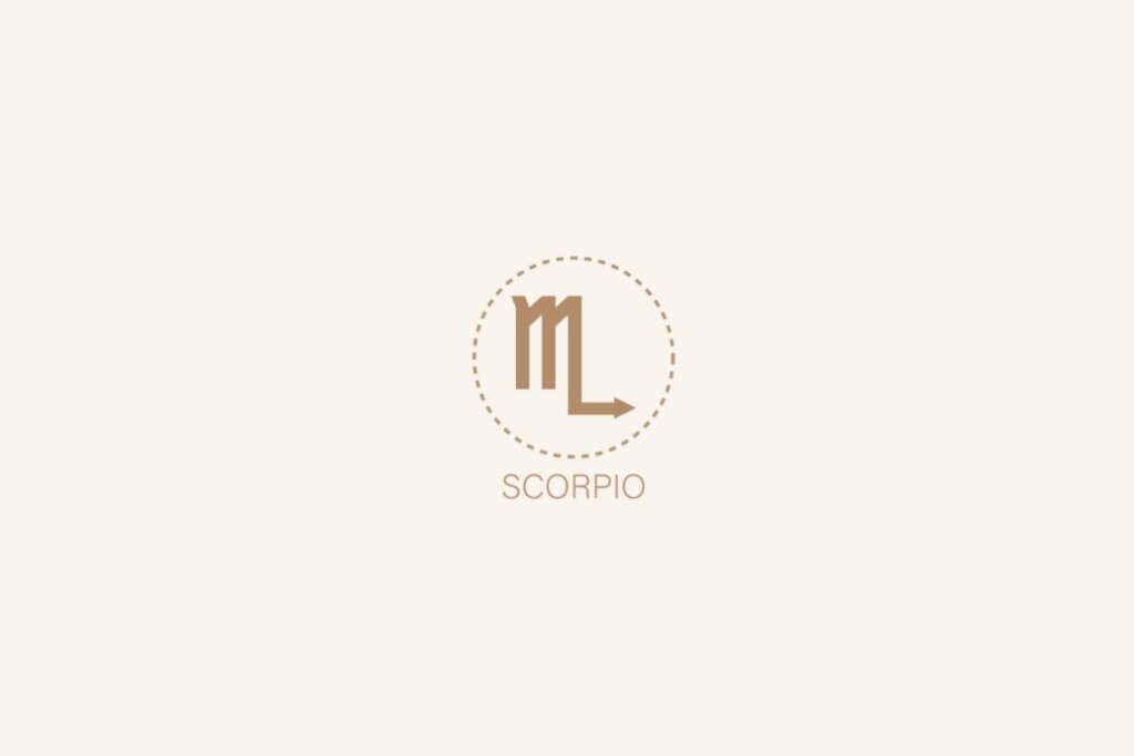 Ilustração do signo de escorpião em um fundo bege