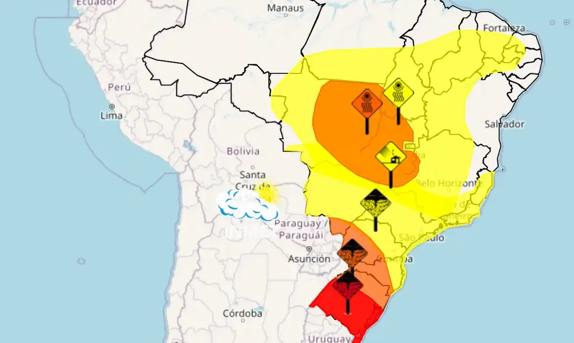 Seca, tempestade e vendaval: confira avisos do Inmet para esta quinta-feira (6)