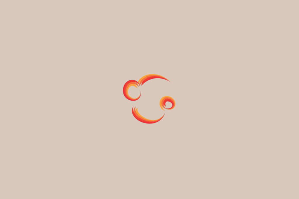 Ilustração do signo de câncer, na cor laranja, centralizada sobre um fundo bege-claro