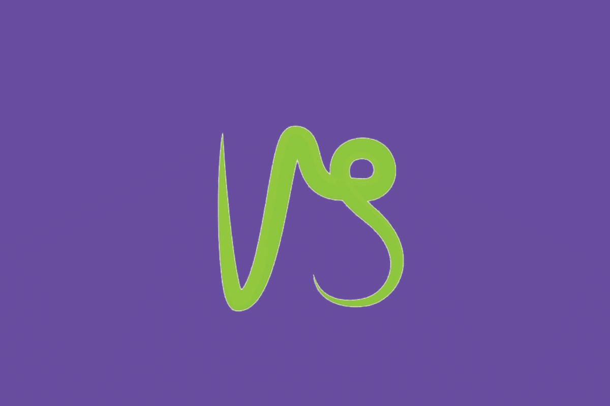 O símbolo astrológico do signo de Capricórnio em verde-claro sobre um fundo roxo